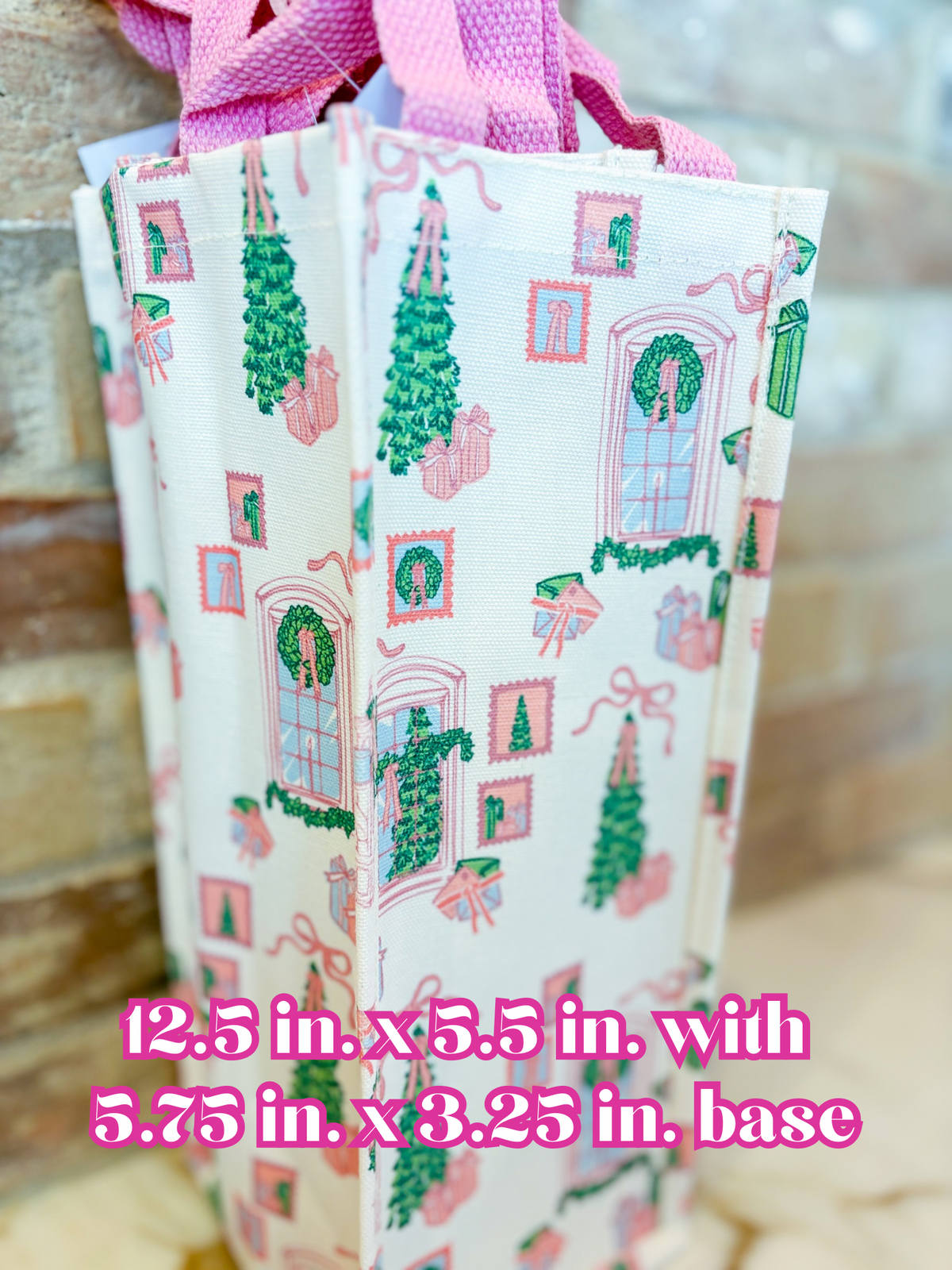 Christmas Cottage Vineyard Wine Bag