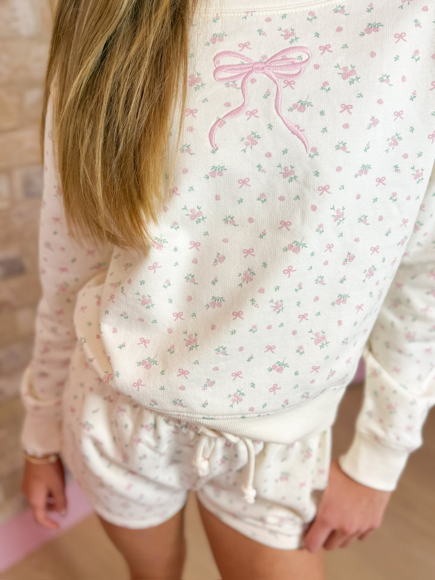 Little Luxies Ditsy Rose Crewneck