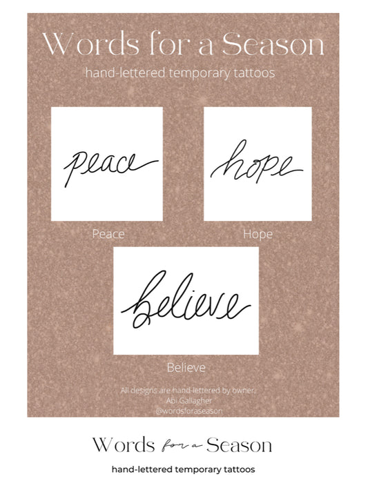 3 Pack Temporary Tattoos