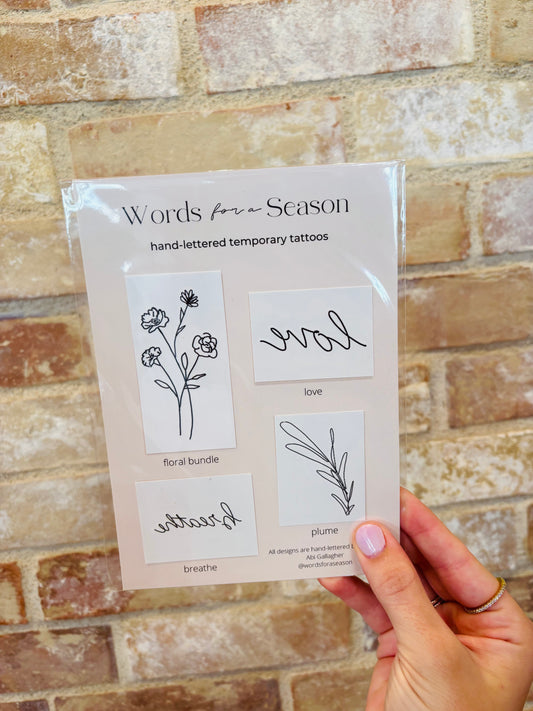 4 Pack Temporary Tattoos