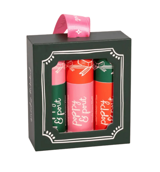 Poppy & Pout Holiday Lip Balm Trio