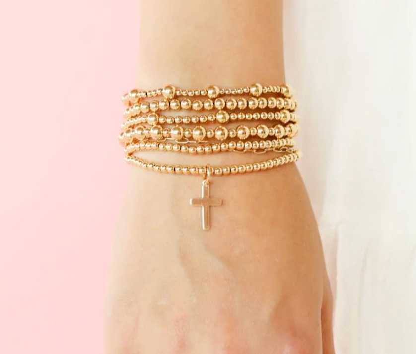 Cross Charm Bracelet - Gold
