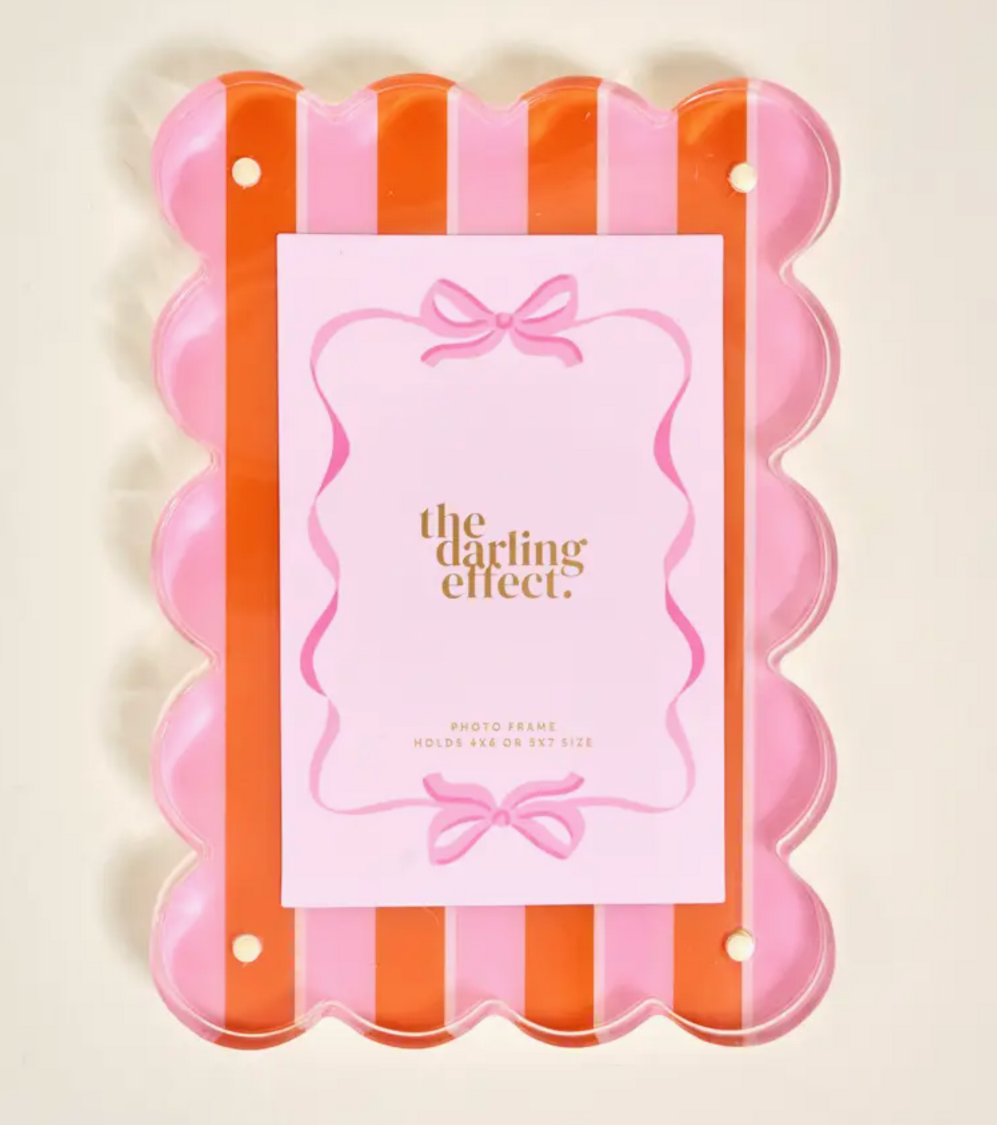 Rectangle Scalloped Acrylic Frame - Sicily Stripes Pink