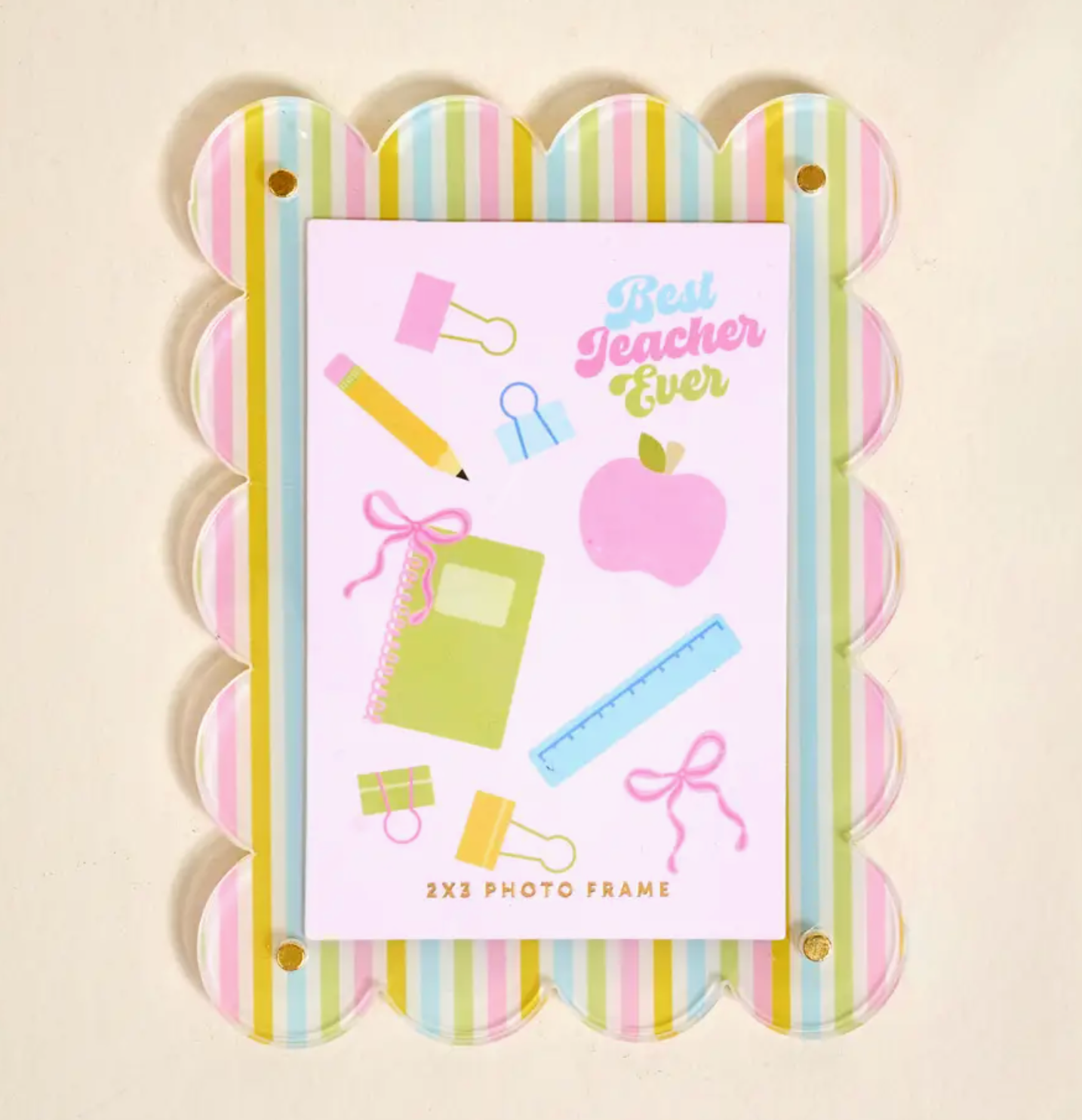 Mini Scalloped Acrylic Frame - Color Me Happy