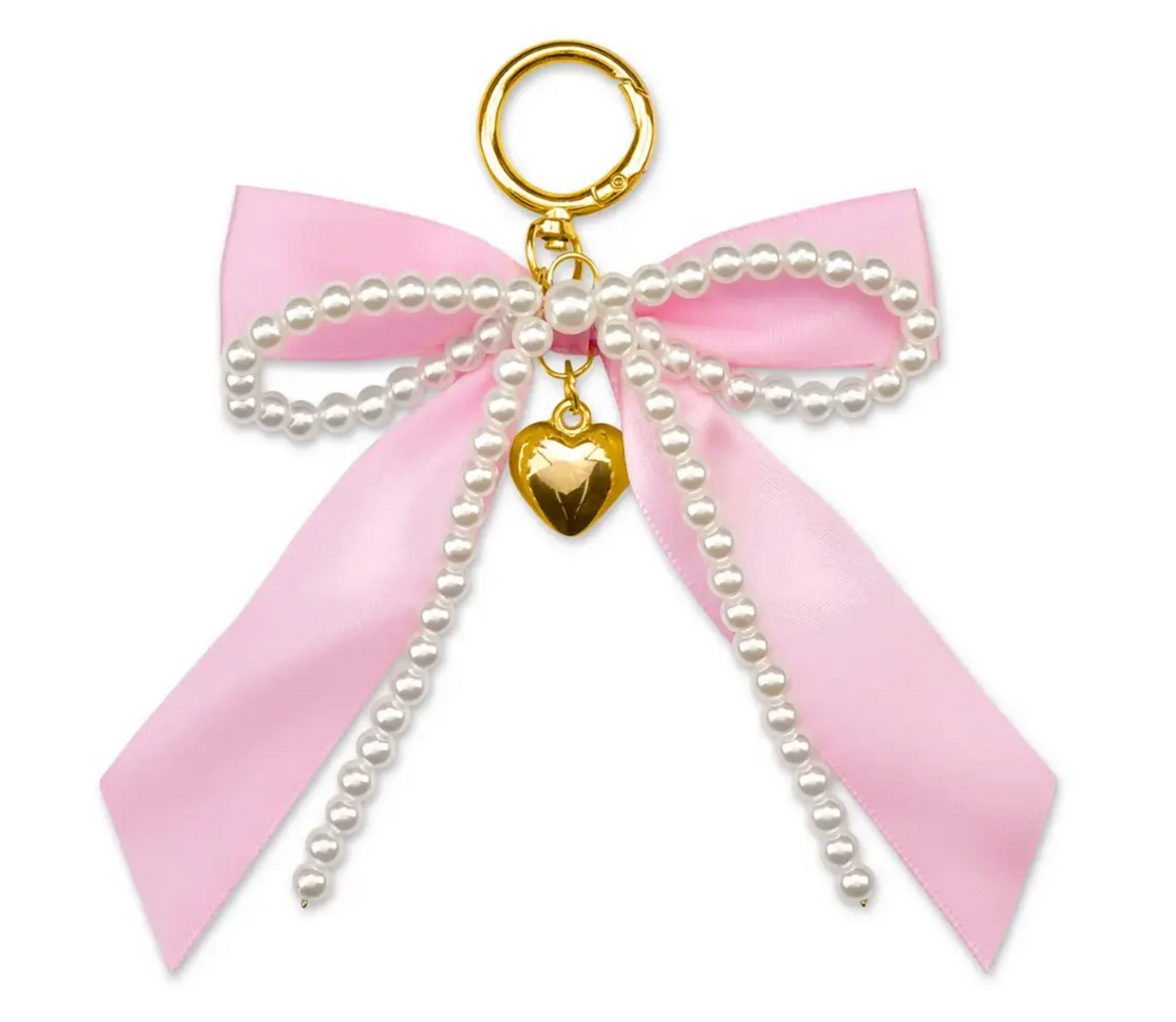 Pink Bow & Pearls Bag Charm