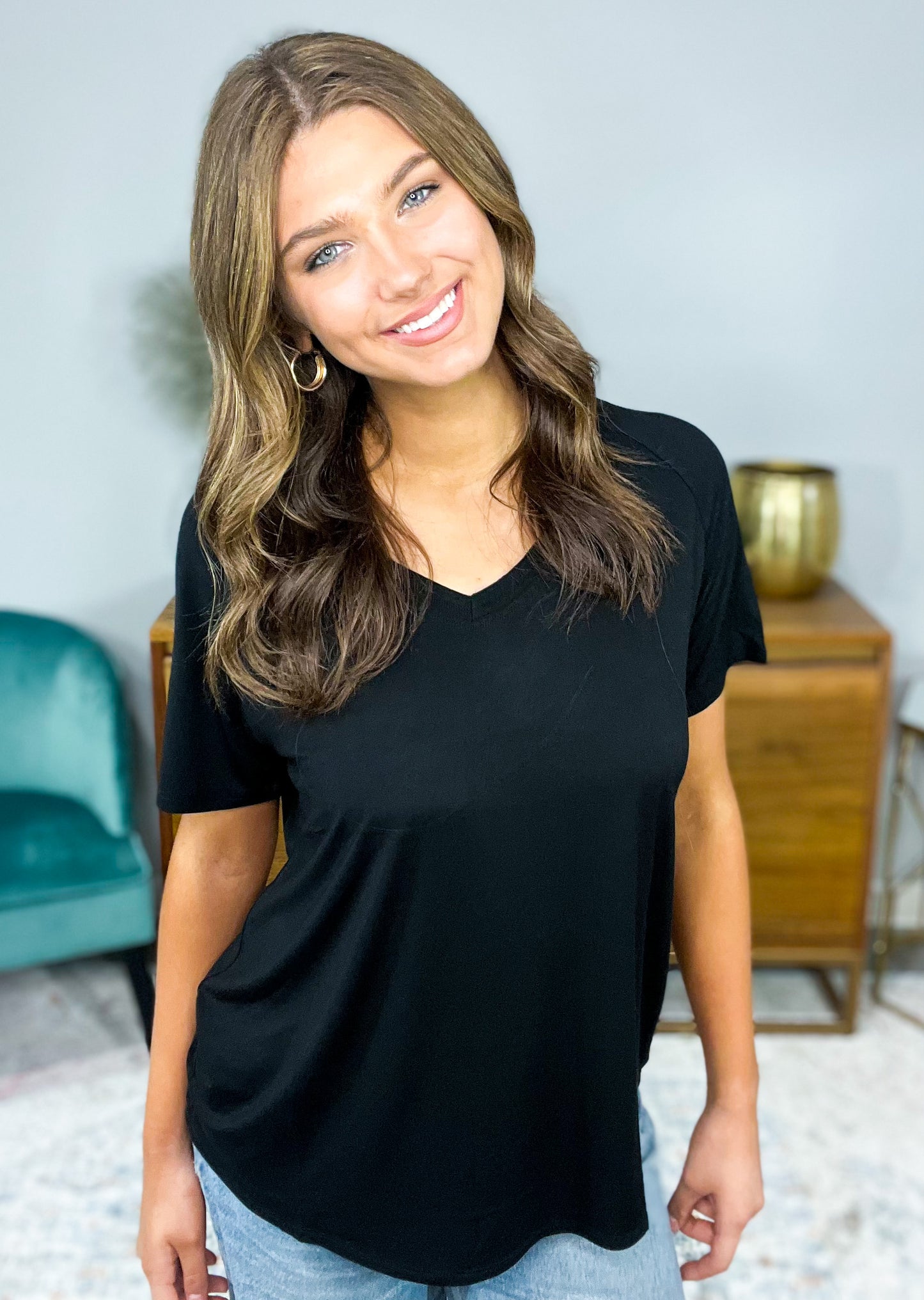 Raw Edge Tee -Black