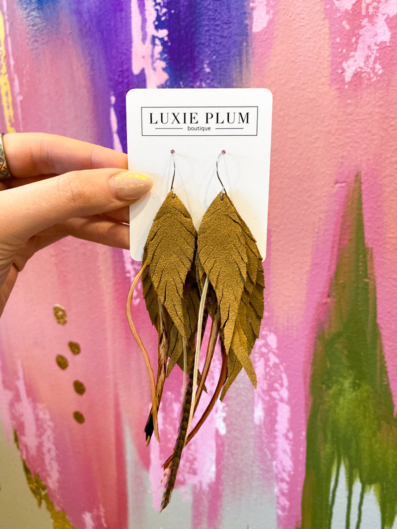 Dutton Fringe Feathered Earrings
