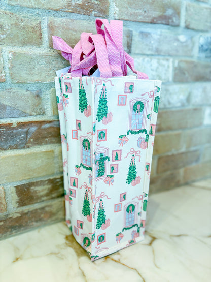 Christmas Cottage Vineyard Wine Bag