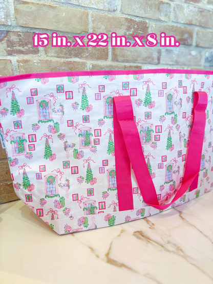 Christmas Cottage Utility Tote