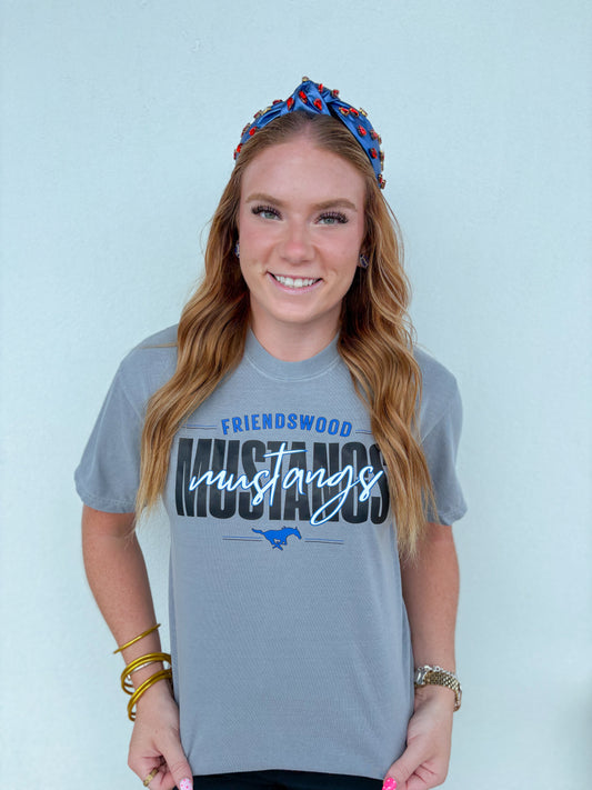 Mustangs Script Tee - Adults