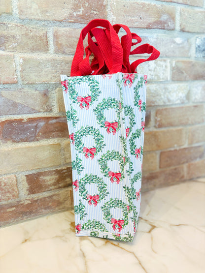 Wreath & Ribbon Vineyard Wine Bag