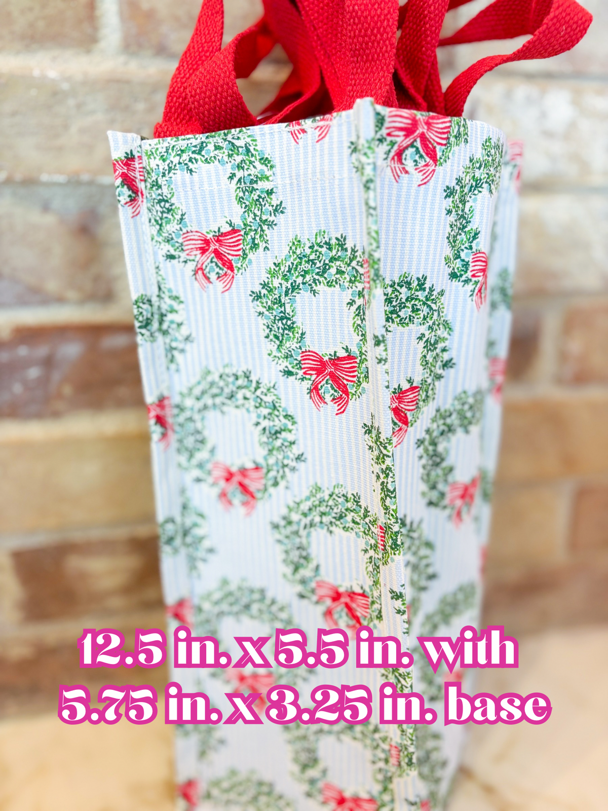 Wreath & Ribbon Vineyard Wine Bag