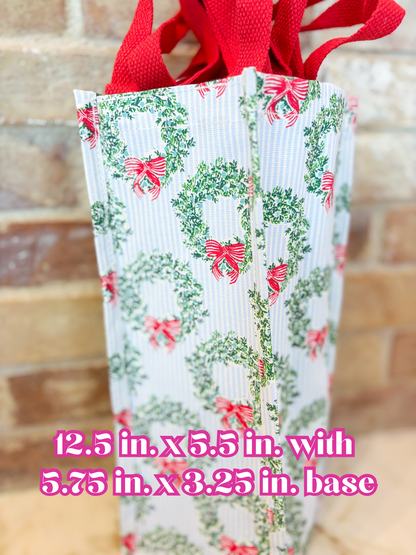Wreath & Ribbon Vineyard Wine Bag