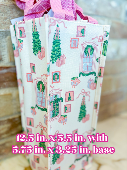 Christmas Cottage Vineyard Wine Bag