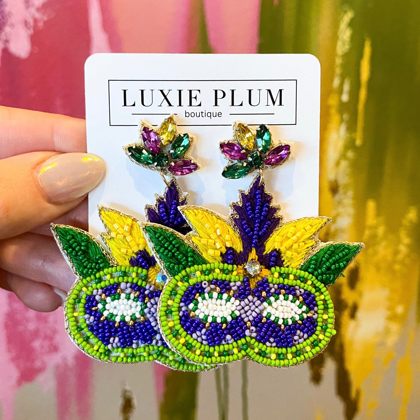 Mardi Gras Statement Earrings