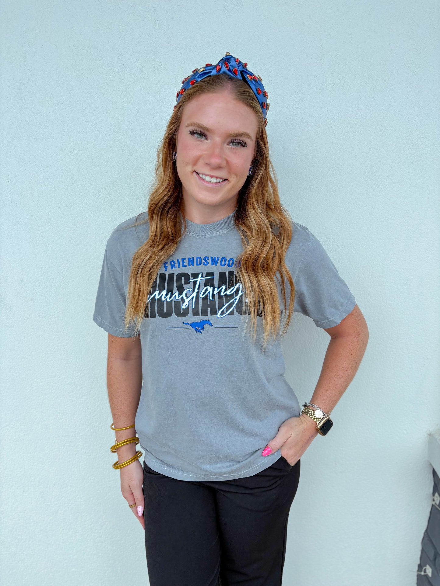 Mustangs Script Tee - Adults
