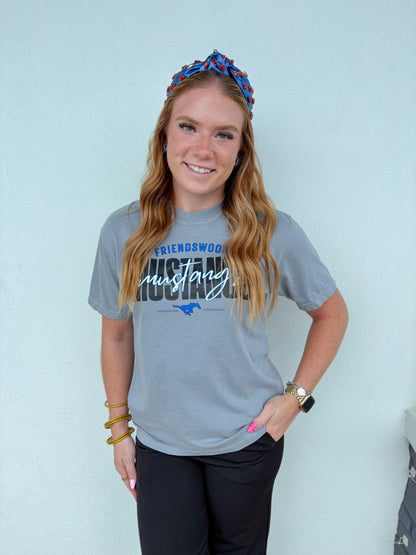 Mustangs Script Tee - Adults