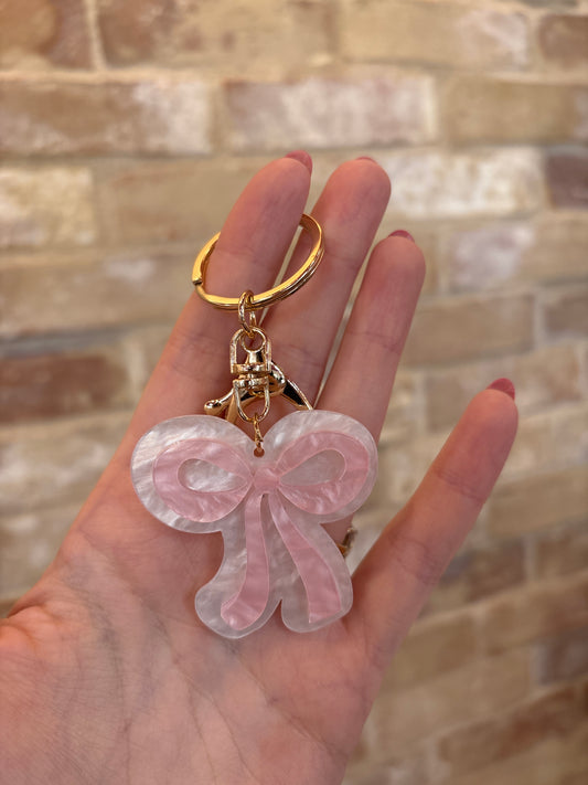 Pink Bow Keychain