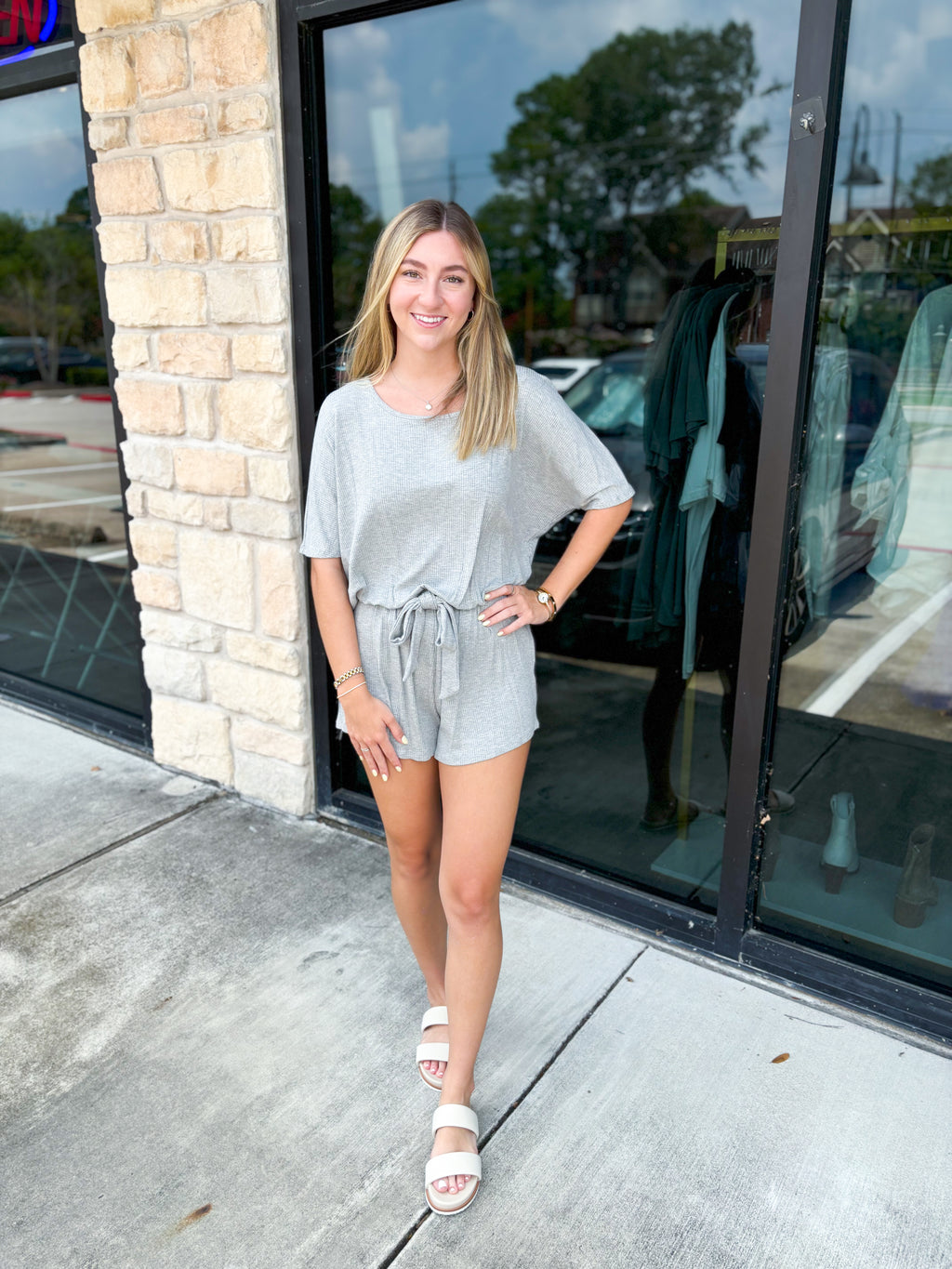 On The Run Romper - Grey