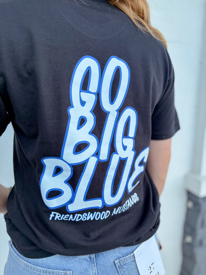 Go Big Blue Mustang Tee - Adults