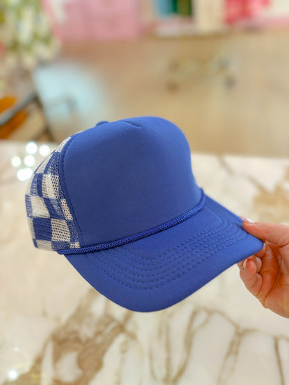 Checkered Blue Hat