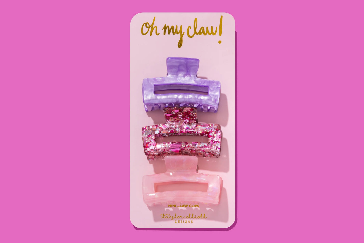 Claw Clip Trio - Pink Confetti