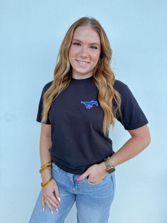 Go Big Blue Mustang Tee - Adults