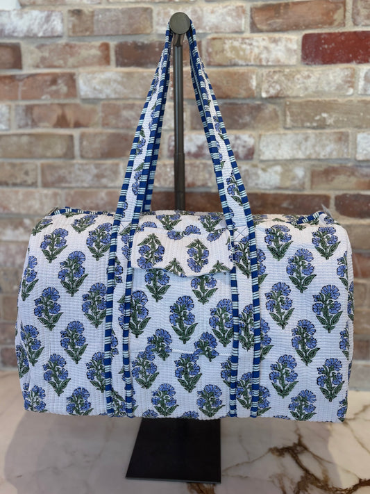 Blue Garden Quilted Duffel
