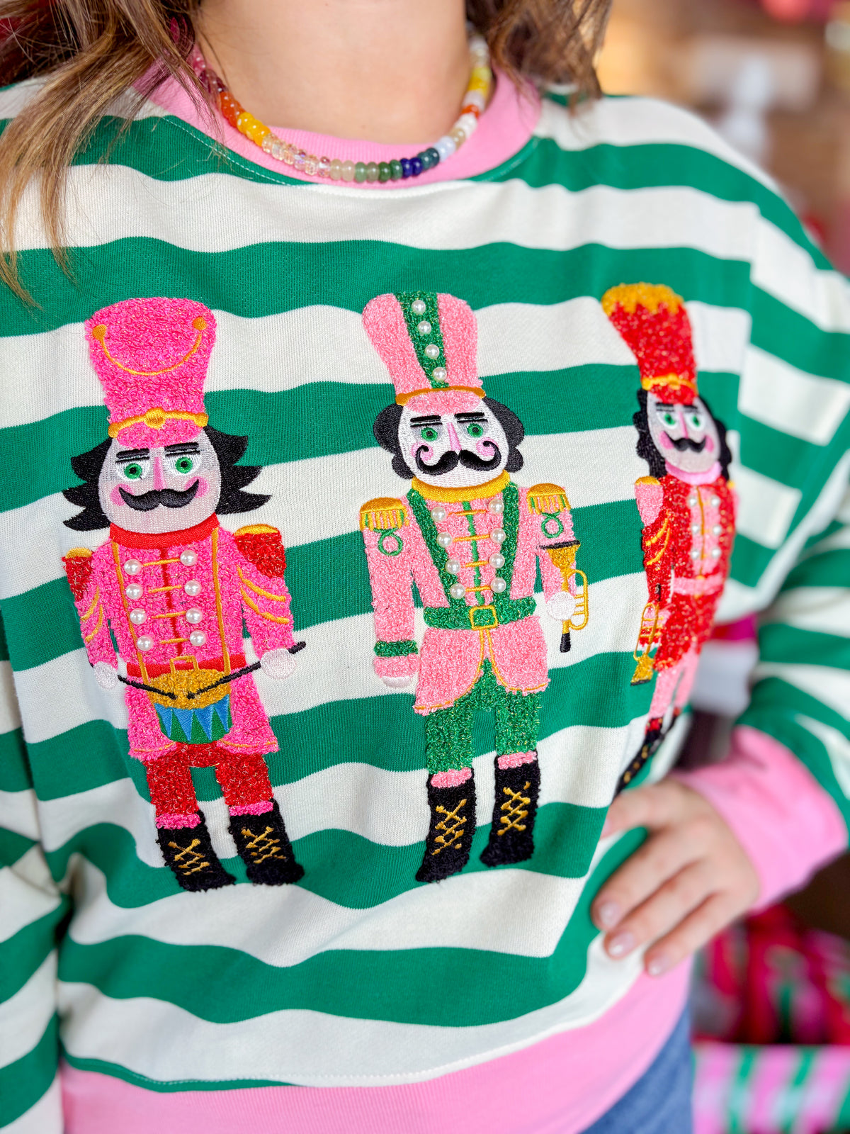 Nutcrackers Striped Crewneck