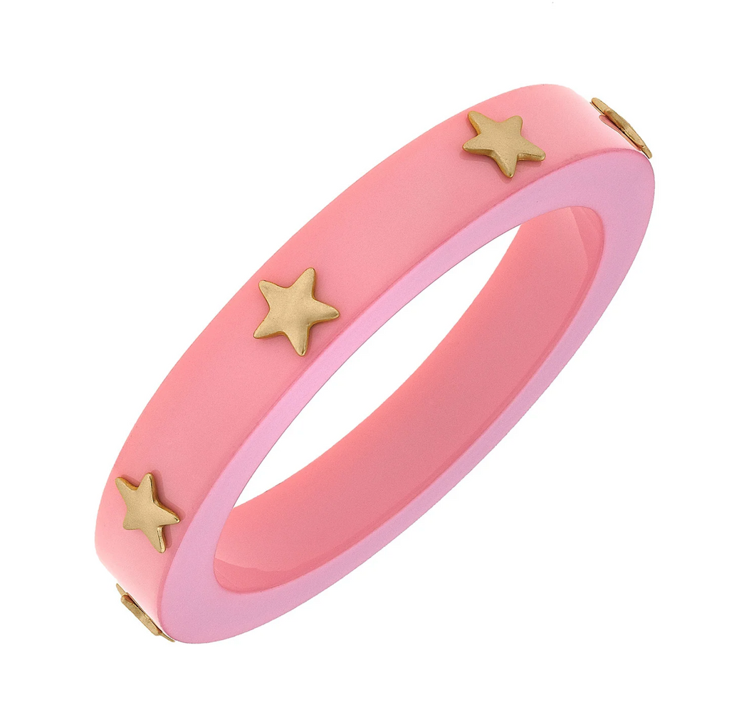 Darla Star Resin Bangle - Light Pink
