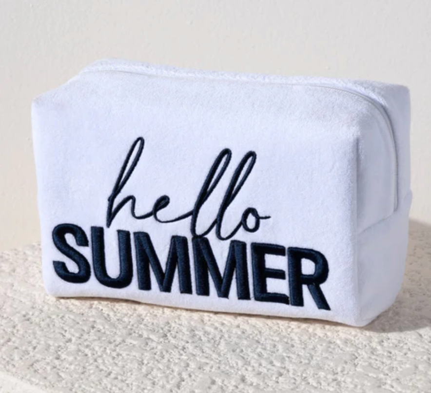 Sol Hello Summer Zip Pouch - White