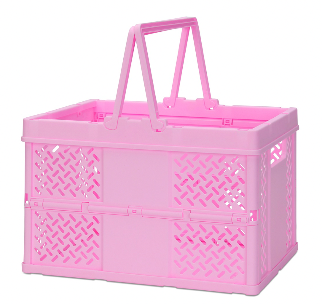 Large Pink Foldable Storage Crate