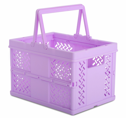 Small Purple Foldable Storage Crate