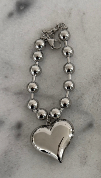 Bubble Heart Bracelet - Silver