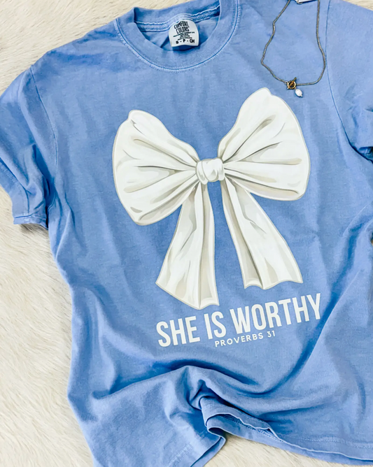 Little Luxies She Is Worthy Tee