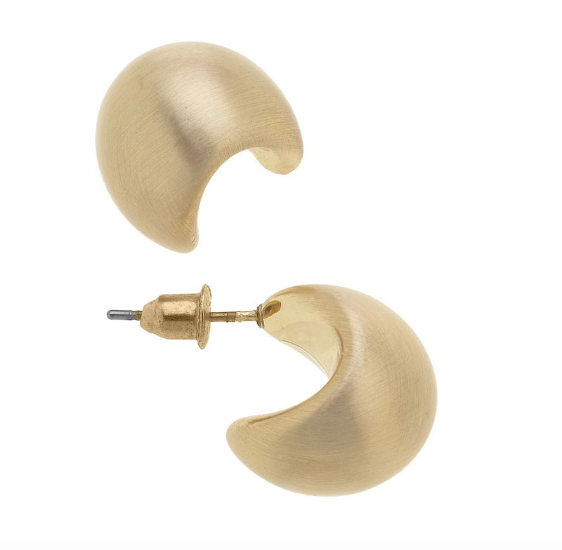Icon Tapered Puff Hoop Earrings - Gold