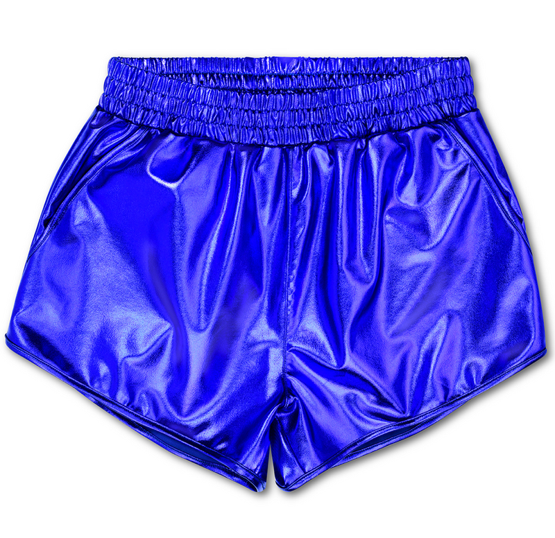 Blue Metallic Shorts