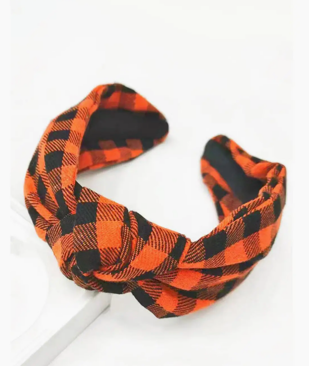 Halloween Plaid Print Knotted Headband