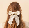 Pearl Hair Bow - Cream