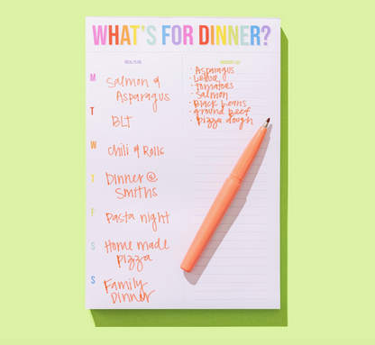 Meal Planning Notepad - "What's For Dinner?"