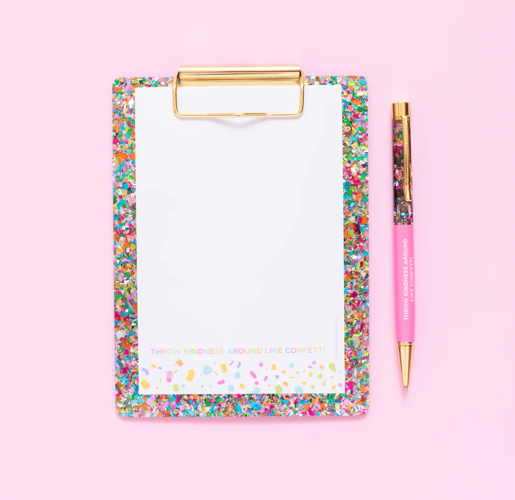 Clipboard w/ Notepad Set - Colorful Confetti