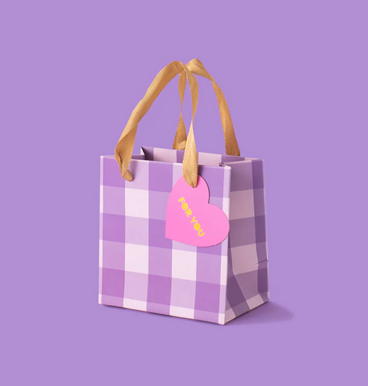 Gift Bag (Small) - Purple Gingham