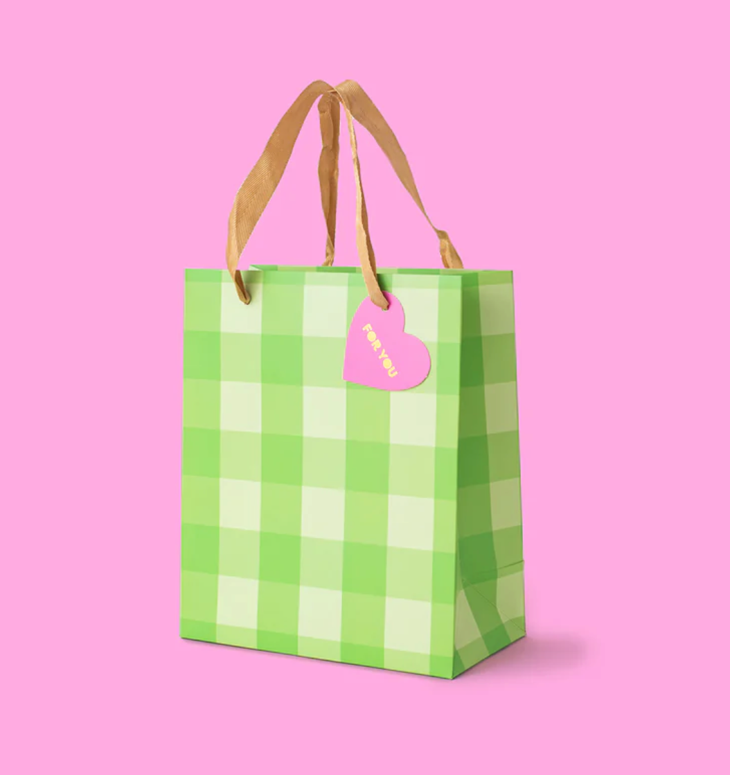 Gift Bag (Medium) - Green Gingham