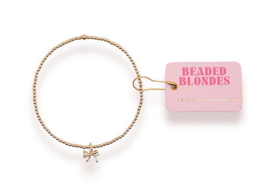 Petite Gold Bow Charm Bracelet
