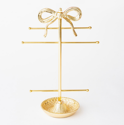 Gold Bow Jewelry Stand