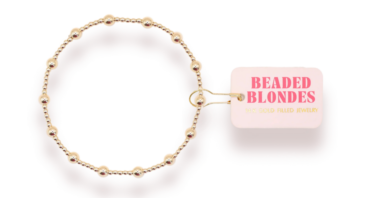 June Beaded Bracelet - Gold