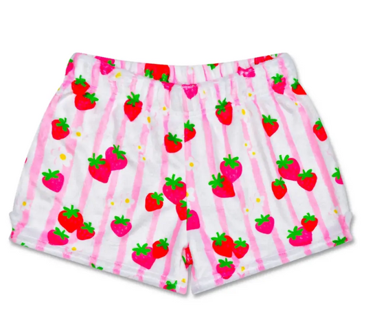 Strawberry Stripes Plush Shorts