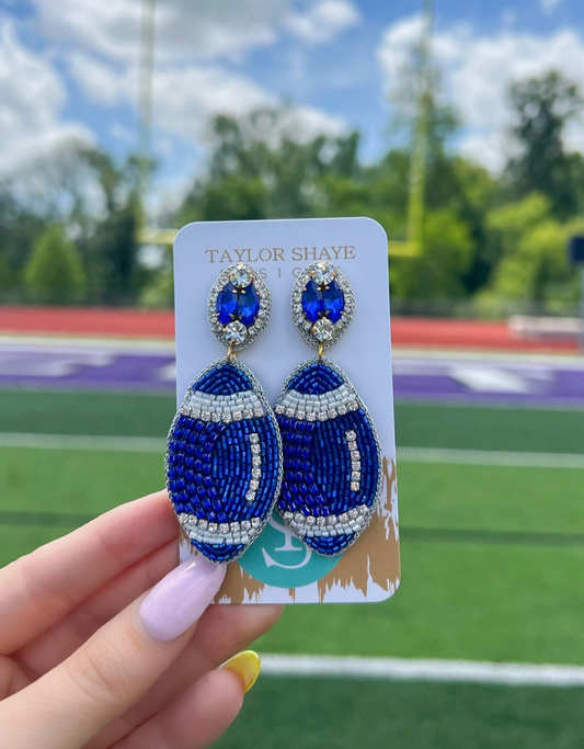 Beaded Footballs - Blue