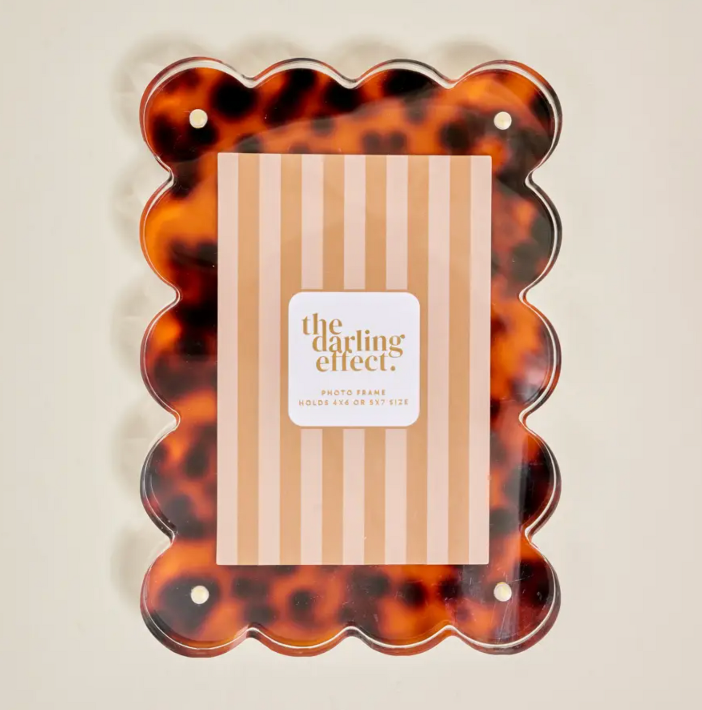 Rectangle Scalloped Acrylic Frame - Tortoise