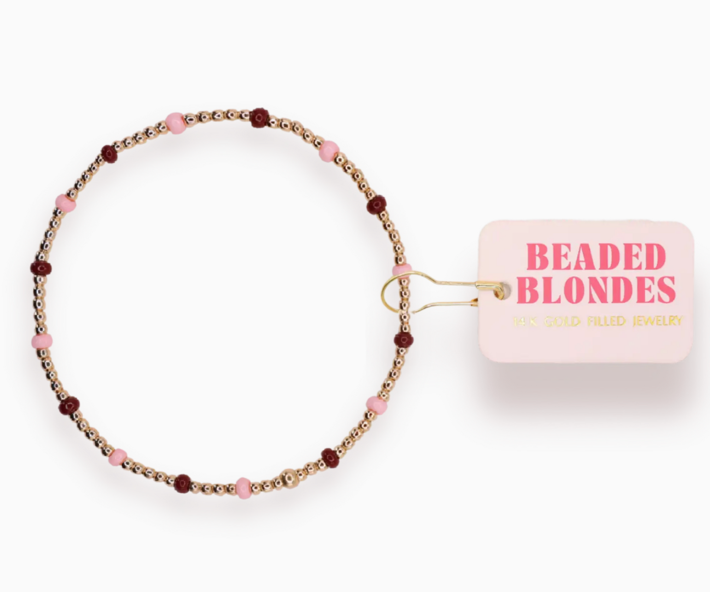 Penelope Bracelet - Light Pink/Maroon